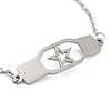 Non-Tarnish Stainless Steel Cable Chain Link Bracelets for Women Men STAS-Z061-01P-10-2