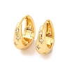 Brass Pave Clear Cubic Zirconia Hoop Earrings for Women EJEW-U015-20G-1