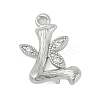 Brass Crystal Rhinestone Letter Links Connector Charms KK-S395-06P-L-1