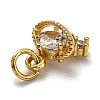 Brass Micro Pave Cubic Zirconia Charms ZIRC-H119-10G-3