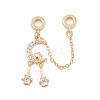 Rack Plating Moon & Star Brass Clear Cubic Zirconia European Safety Chains LS-KK-F879-24G-1