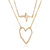 Double Layer Alloy ECG & Heart Pendant Necklaces for Women WGD710A-01-5