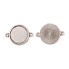 Tibetan Style Alloy Flat Round Cabochon Connector Settings X-TIBE-M022-09AS-2