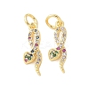 Brass Micro Pave Cubic Zirconia Pendants KK-U056-52G-1