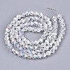 Electroplate Transparent Glass Beads Strands X-EGLA-T019-06L-2