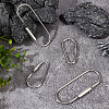 4Pcs 2 Styles 304 Stainless Steel Screw Carabiner Lock Charms STAS-UN0059-93-2