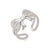 304 Stainless Steel Open Cuff Rings for Women RJEW-A079-11B-P-4
