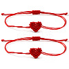 Handmade Minimalist Woven Heart Friendship Adjustable Polyester Cord Bracelets for Unisex LU3037-3