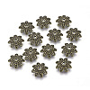 8-Petal Tibetan Style Alloy Flower Bead Caps TIBEB-2347-AB-FF-1