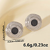 304 Stainless Steel Flat Round Stud Earrings DV1097-1-2