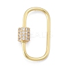 Brass Micro Pave Clear Cubic Zirconia Screw Carabiner Lock Charms ZIRC-E164-11G-3