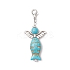 Fish Angel ABS Plastic Imitation Pearl & Synthetic Turquoise Pendant Decorations HJEW-JM03532-4