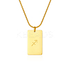 Stylish Stainless Steel 12 Zodiac Rectangle Pendant Necklaces for women GA2858-6-1