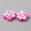 Paw Print Food Grade Eco-Friendly Silicone Beads SIL-WH0008-43B-2