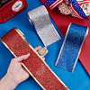 3 Rolls 3 Colors Sparkle Polyester Ribbon with Glitter Powder OCOR-PH0005-54-3