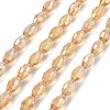 Transparent Electroplate Glass Beads Strands EGLA-A037-T6x8mm-B05-1