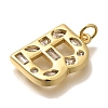 Brass Micro Pave Clear Cubic Zirconia Pendants KK-G521-01G-B-2