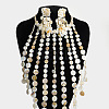 Shell Multi-Layer Disc Necklaces & Stud Earring Sets for Women WG912B9-03-1