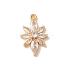 Brass Micro Pave Clear Cubic Zirconia Pendants KK-M294-07G-03-1