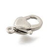 Heart Brass Lobster Claw Clasps KK-V007-20P-2