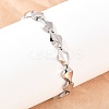 304 Stainless Steel Rhombus Link Chain Bracelets for Men Women BJEW-G766-03P-01-1