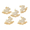 SHEGRACE Brass Micro Pave Cubic Zirconia Pendants XGRQ3D256-495G-1