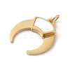 304 Stainless Steel with Shell Moon Charms STAS-K263-19G-2