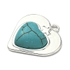 304 Stainless Steel with Dyed Synthetic Turquoise Pendants STAS-G374-05S-12-2