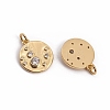 Brass Micro Pave Clear Cubic Zirconia Pendants ZIRC-L091-034G-2
