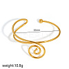 304 Stainless Steel Spiral Geometric Upper Arm Cuff Bangles for Women WG66983-02-1