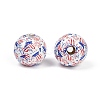 Independence Day Theme Wood European Beads WOOD-Z005-01B-03-2