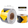 2" X 33ft Reflective Hazard Warning Tape Yellow Black High Intensity Waterproof Reflector Safety Tape Marking Tape for Outdoor Steps AJEW-GF0001-54A-2