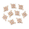 Brass Micro Pave Clear Cubic Zirconia Links Connectors KK-S359-146-RS-1