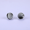 Printed Round Silicone Focal Beads SI-JX0056A-184-1