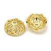 Rack Plating Brass Micro Pave Clear Cubic Zirconia Bead Caps KK-K386-13G-2