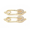 Eco-Friendly Rack Plating Brass Micro Pave Clear Cubic Zirconia Connector Charms KK-F845-05G-2