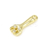 Brass Pave Clear Cubic Zirconia Pendants KK-L238-10G-2