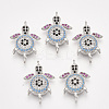 Brass Micro Pave Cubic Zirconia Links ZIRC-T008-04-2