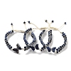 Natural Sodalite Braided Round Bead Bracelets BJEW-K251-06M-1