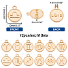 120Pcs 10 Sets Constellation Theme Golden Plated Alloy Charms FIND-PH0008-88-2