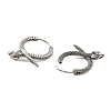 Antique Silver 316 Surgical Stainless Steel Hoop Earrings EJEW-D096-03C-AS-3