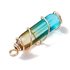 Glass Brass Pendants PALLOY-JF02563-4