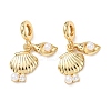 Ocean Brass Pave Clear Cubic Zirconia European Dangle Charms KK-H278-05G-1