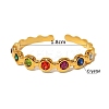 304 Stainless Steel Rhinestone Cuff Open Rings for Women WG1EF99-04-1