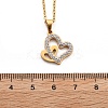 304 Stainless Steel Crystal Rhinestone Heart Pendant Cable Chain Necklaces for Women NJEW-Z056-01A-G-5