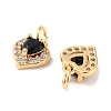 Brass Micro Pave Cubic Zirconia Pendants KK-B102-10G-2