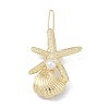 Shell & Starfish Alloy Hair Barrettes AJEW-A056-03C-G-2