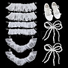 8Pcs 2 Styles Polyester Lace & Resin Imitation Pearl Pendants Decortions HJEW-GA00019-6