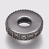Brass Micro Pave Cubic Zirconia Bead Spacers LS-ZIRC-K074-11A-01B-2