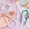 7Pcs 7 Styles Synthetic Turquoise & Glass Pearl & Brass Cap Chain AJEW-GO00036-3
